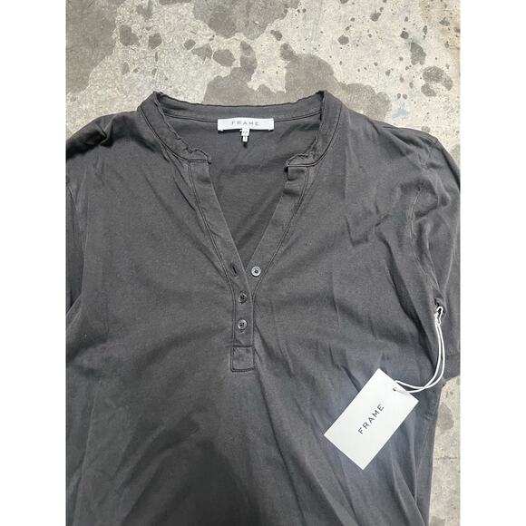 Frame Cut Off Polo Shirt Faded Noir‎ 100% Cotton Size S - Picture 2 of 6